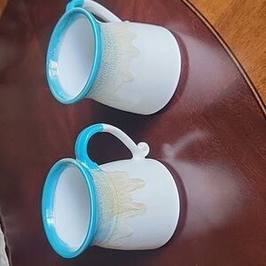 Roscher stoneware handmade artisian mugs x2